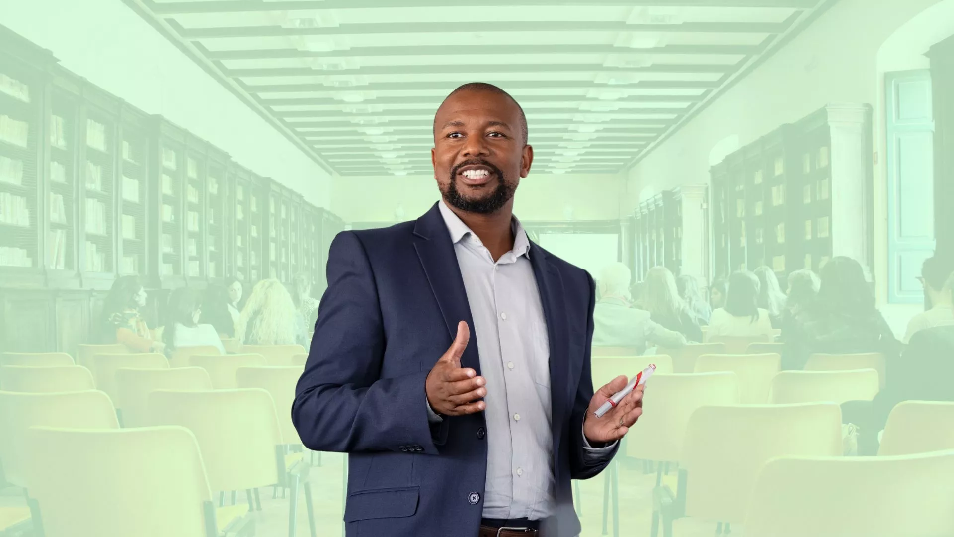 Professionnels du tourisme en costume, discutant dans le hall luxueux d'un hôtel